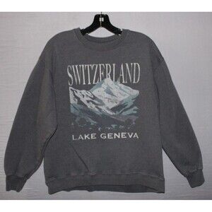 Hollister Lake Geneva Switzerland Pullover Vacation Travel Sweatshirt Small
